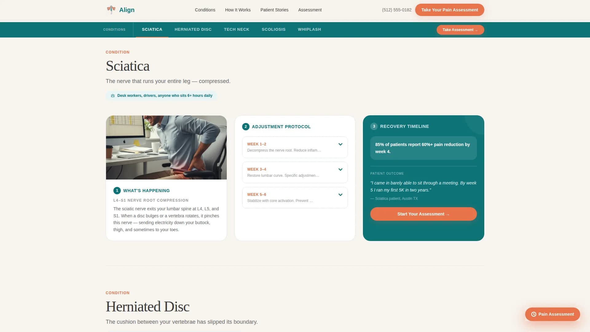Condition-Specific Chiropractic Care Website Template