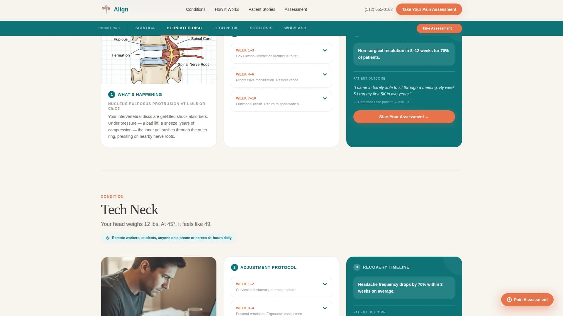 Condition-Specific Chiropractic Care Website Template
