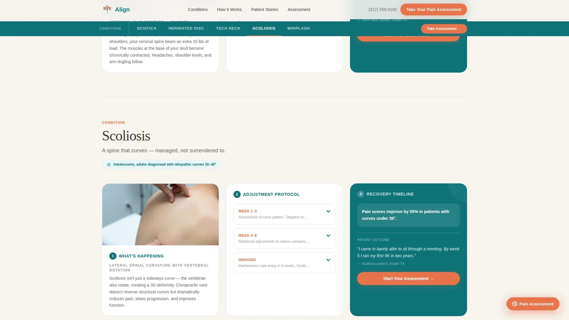 Condition-Specific Chiropractic Care Website Template
