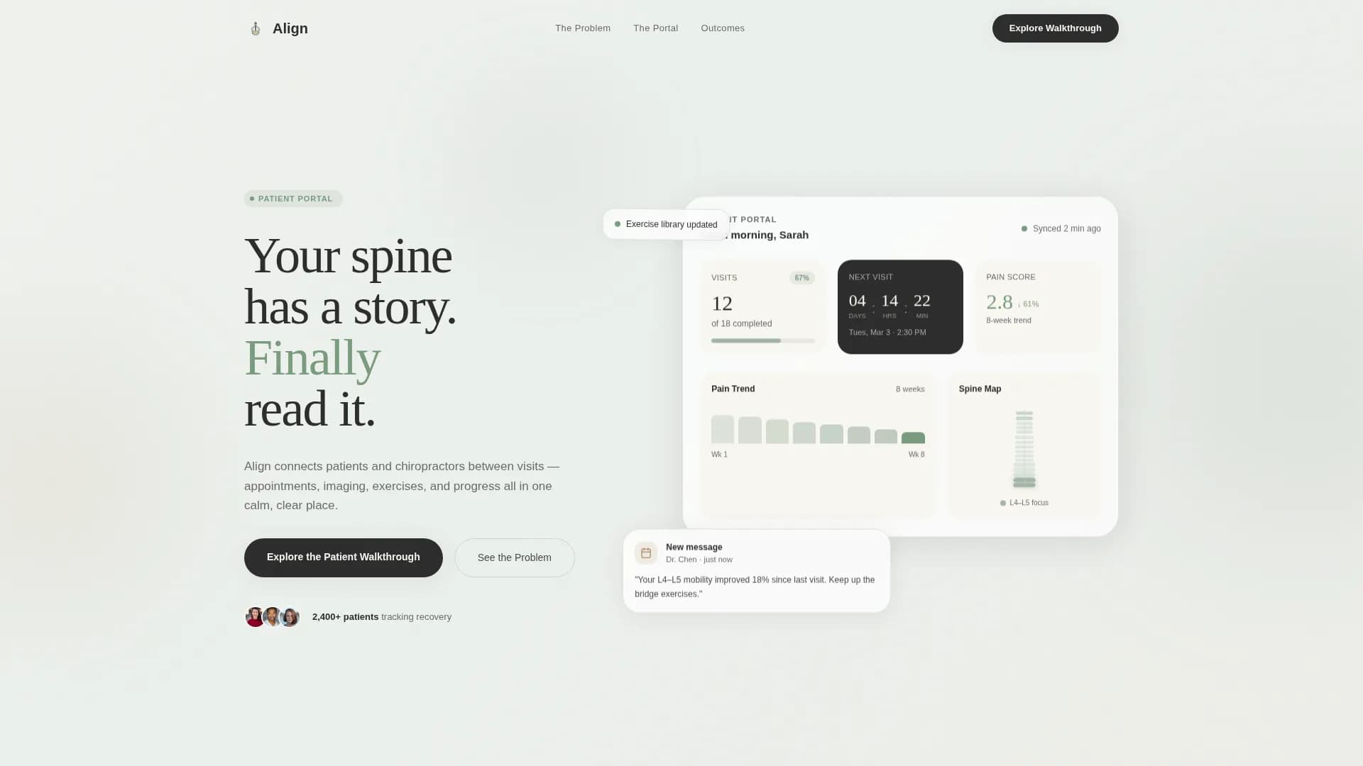 Chiropractic Patient Portal Landing Page Template