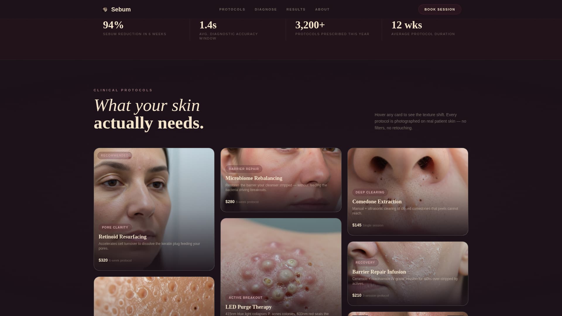 Oily Skin Beauty Booking Website Template