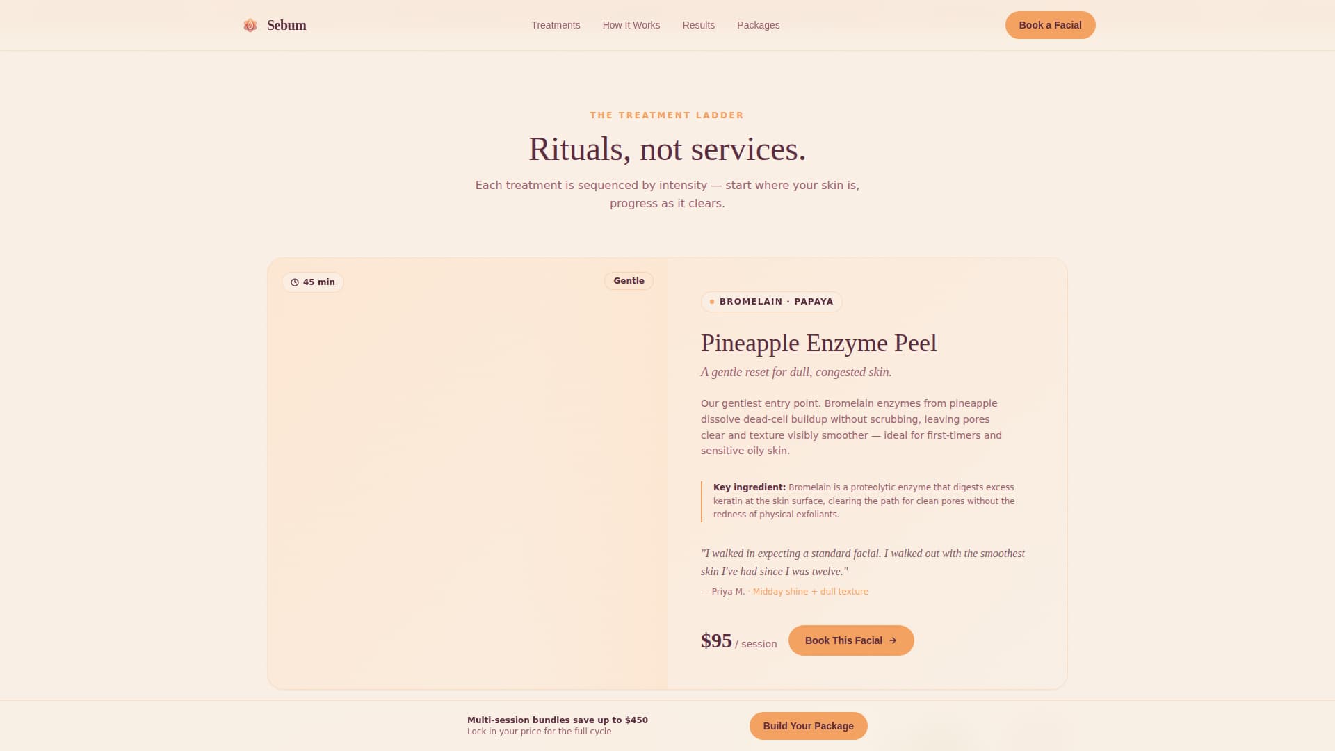 Oily Skin Beauty Specialist Booking Website Template