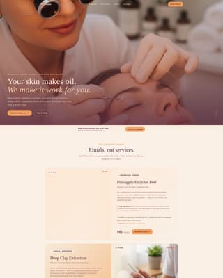 Oily Skin Beauty Specialist Booking Website Template