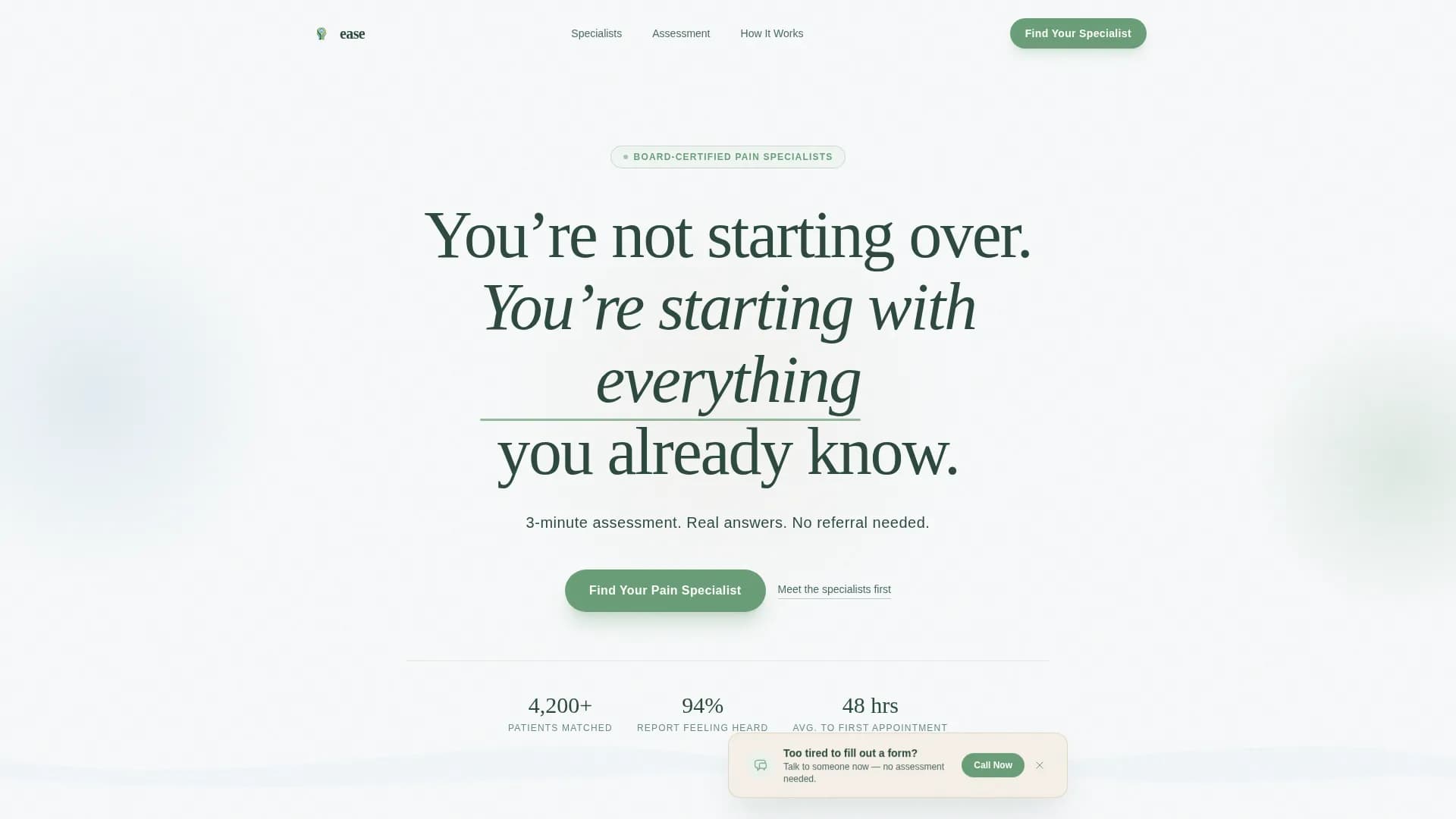 Ease - Telehealth Services Landing page Template