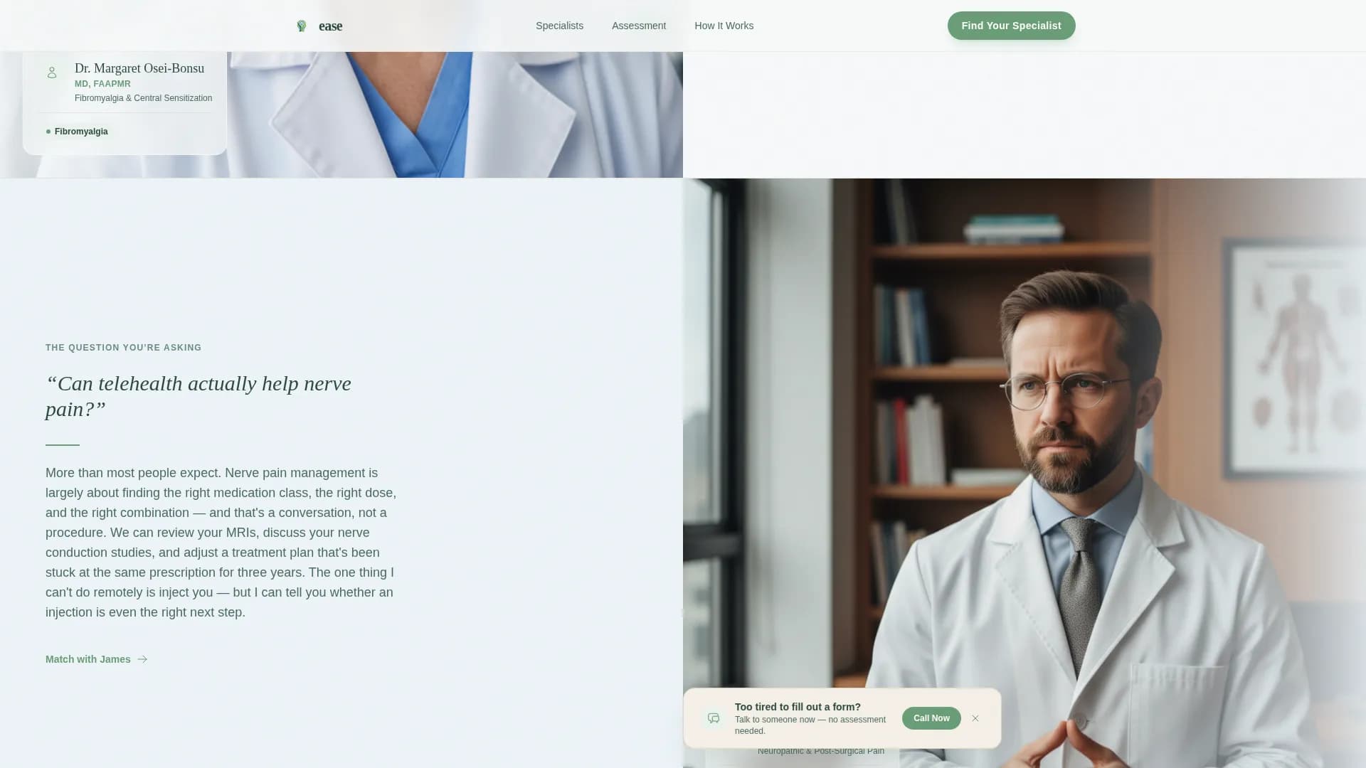 Ease - Telehealth Services Landing page Template