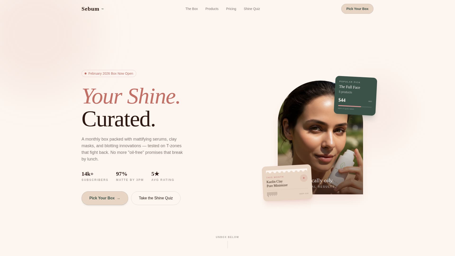 Oily Skin Beauty Professional Website Template