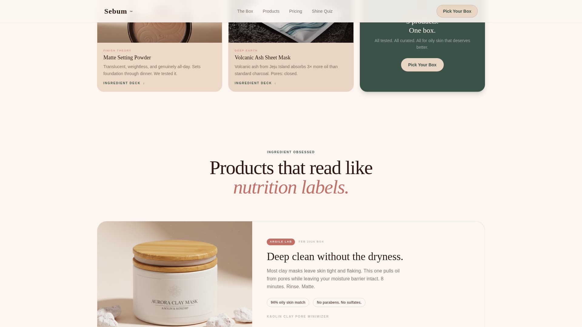 Oily Skin Beauty Professional Website Template