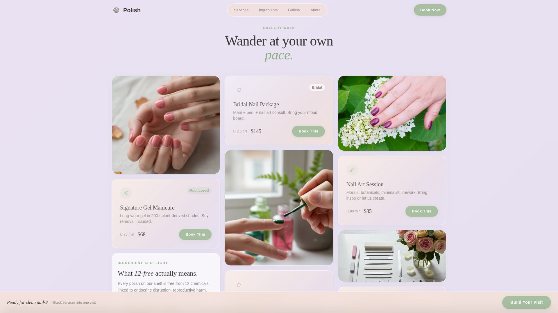 Nail & Lash Studio Specialist Booking Website Template