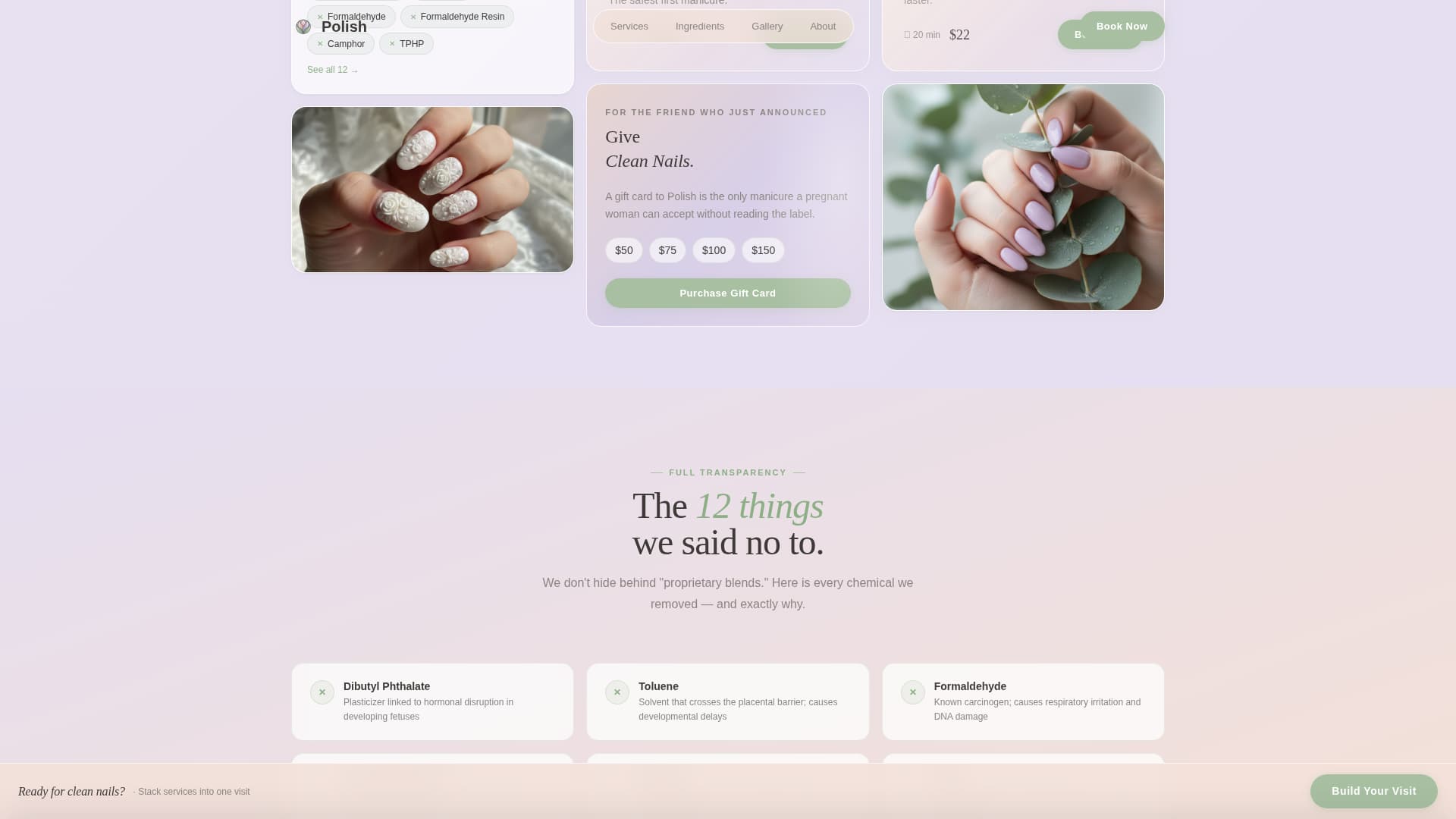 Nail & Lash Studio Specialist Booking Website Template