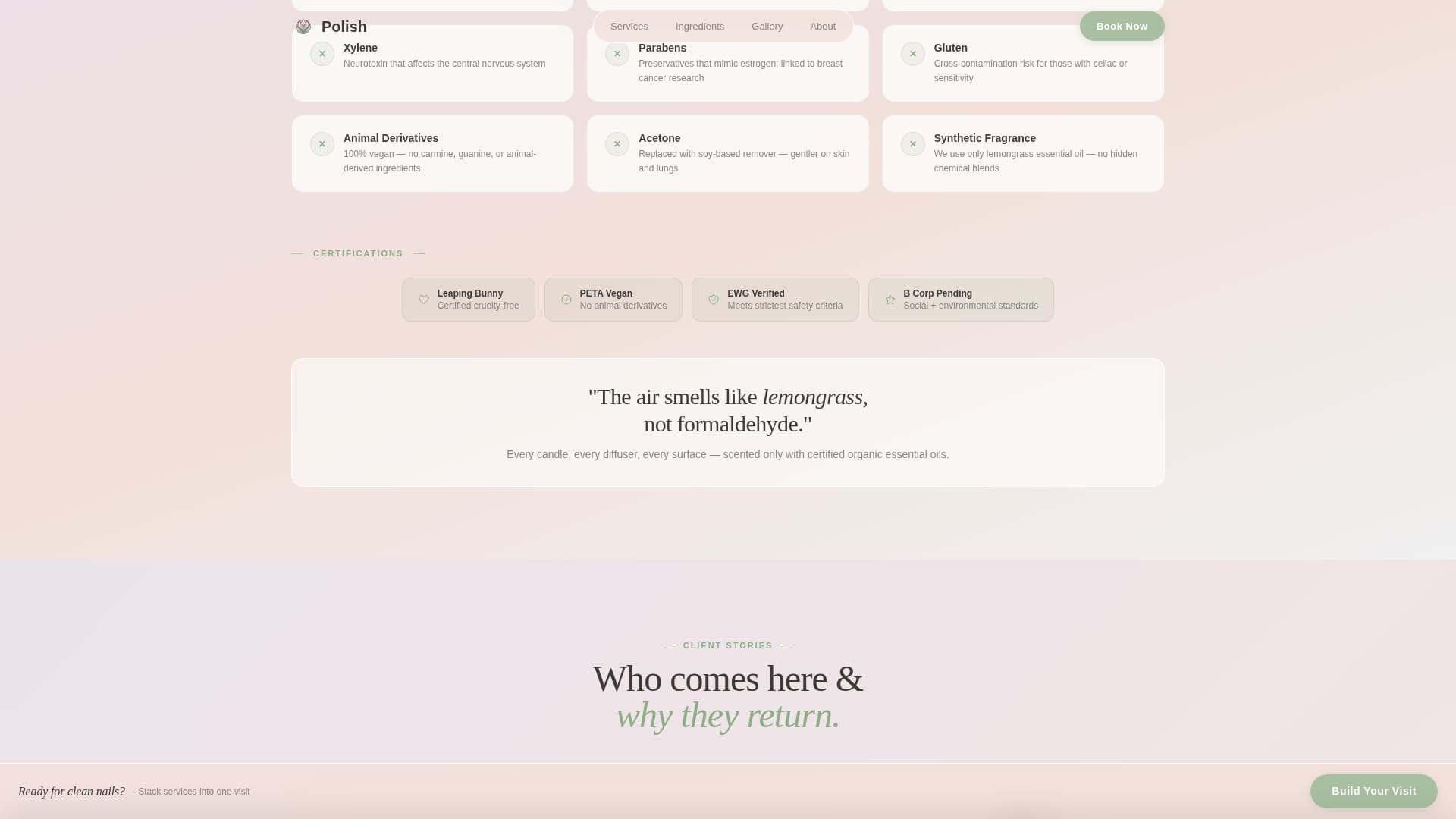 Nail & Lash Studio Specialist Booking Website Template