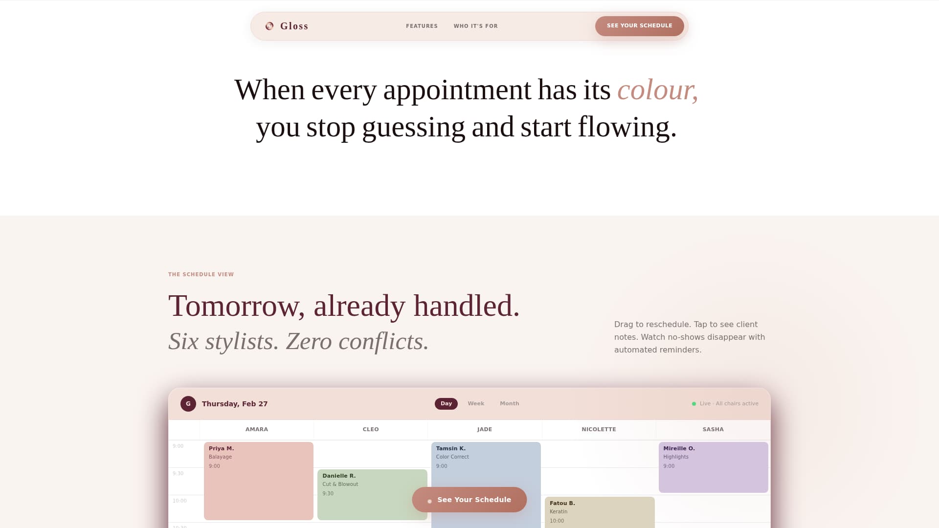 Salon & Spa Software Specialist Booking Website Template