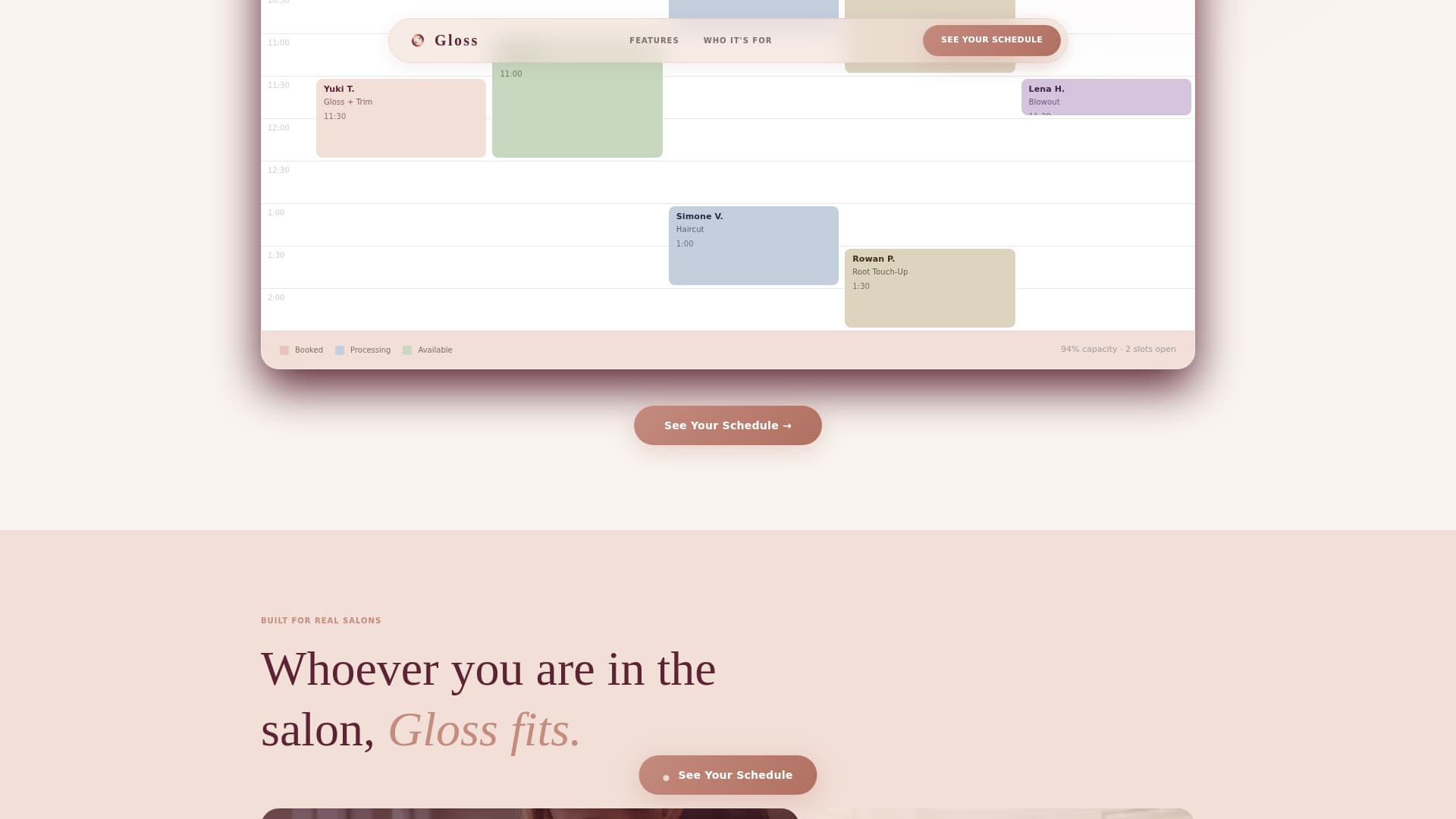 Salon & Spa Software Specialist Booking Website Template