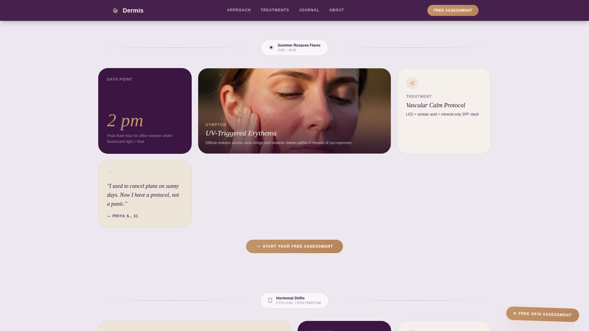 Sensitive Skin Beauty Booking Website Template