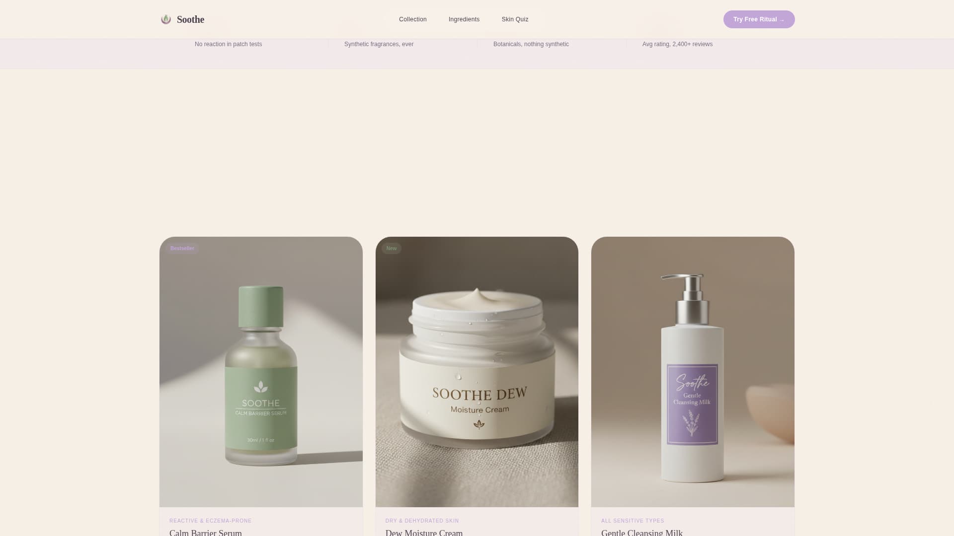 Soothe — Restorative Wellness Landing Page Template