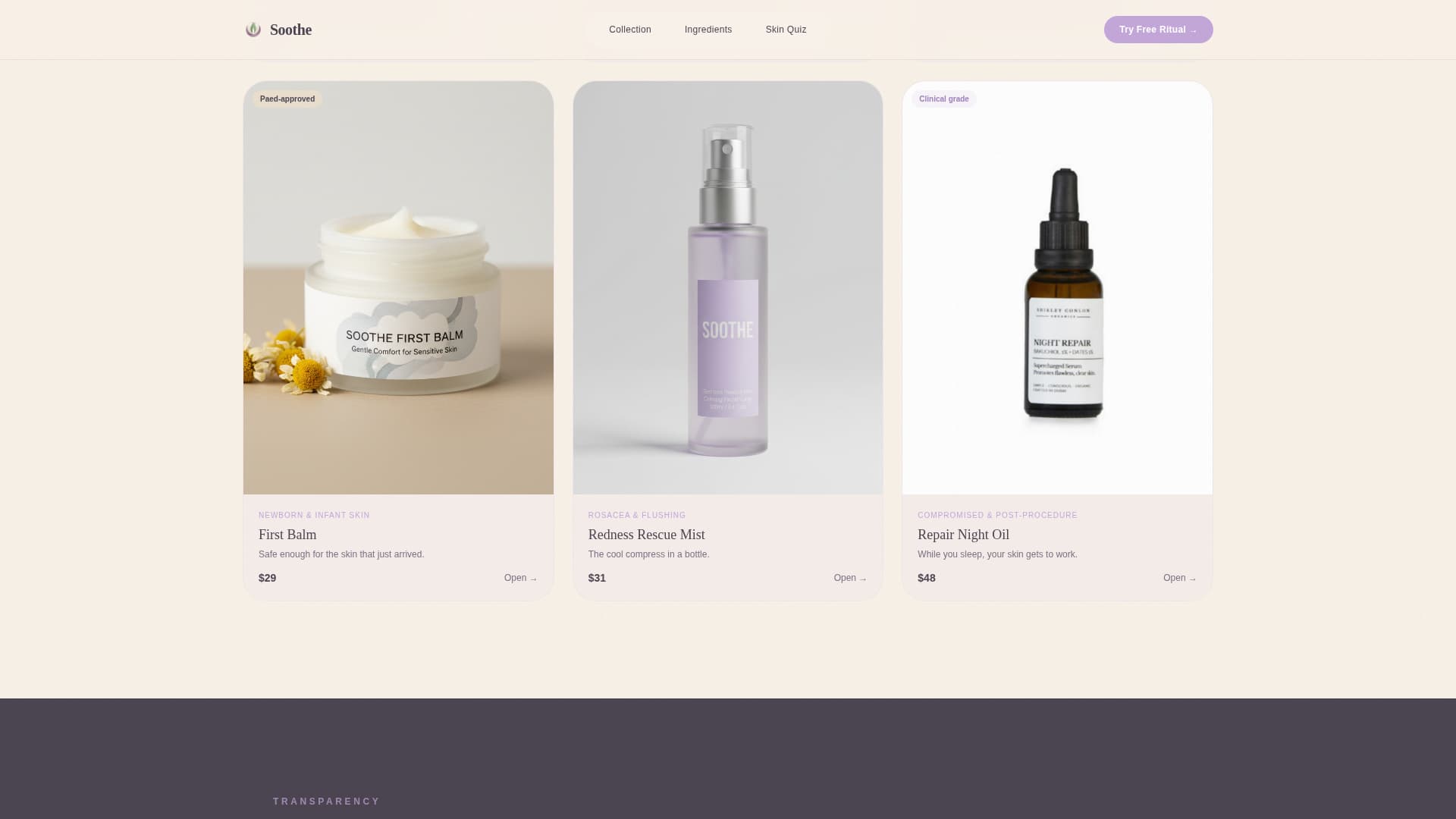 Soothe — Restorative Wellness Landing Page Template