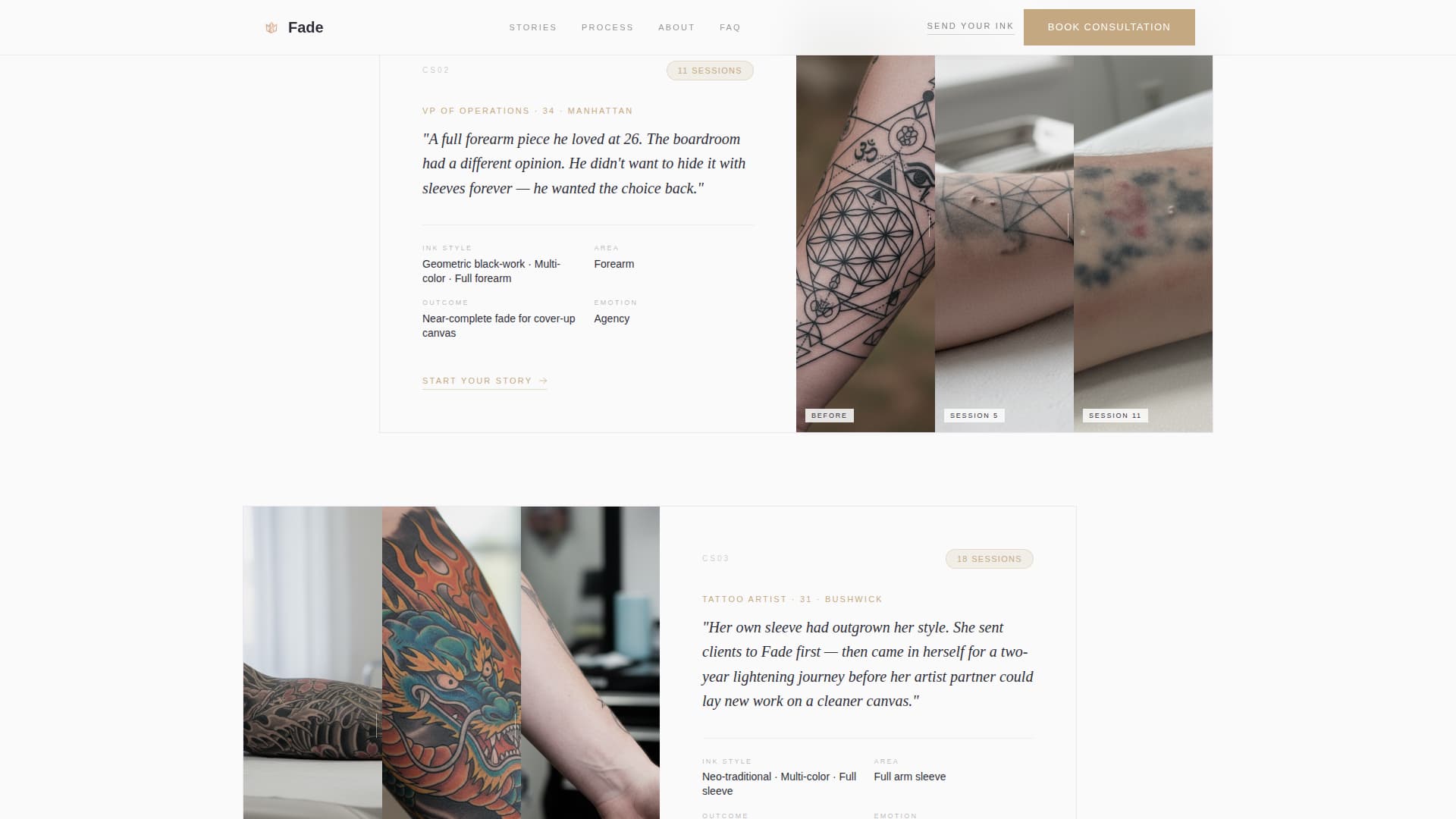 Tattoo & Piercing Studio Booking Website Template