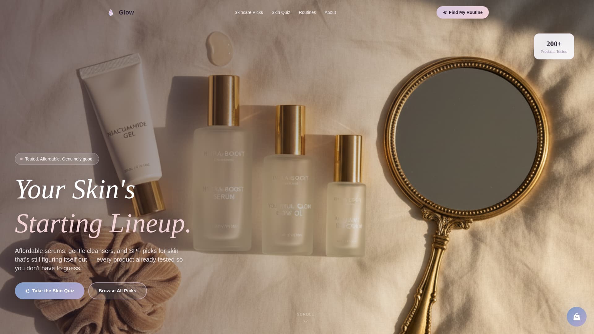 Glow — Holistic Wellness Skincare Landing Page Template