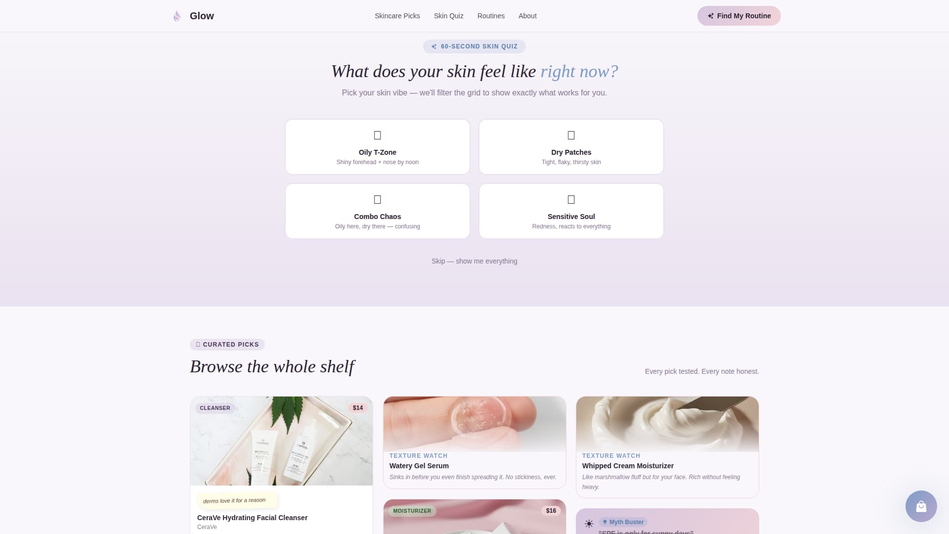 Glow — Holistic Wellness Skincare Landing Page Template