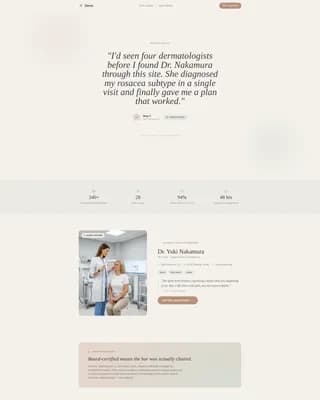 Dermis - Provider Directory Landing Page Template