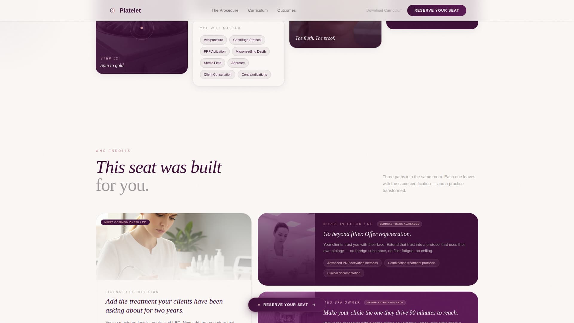 Platelet - Luxe PRP Landing Page Template