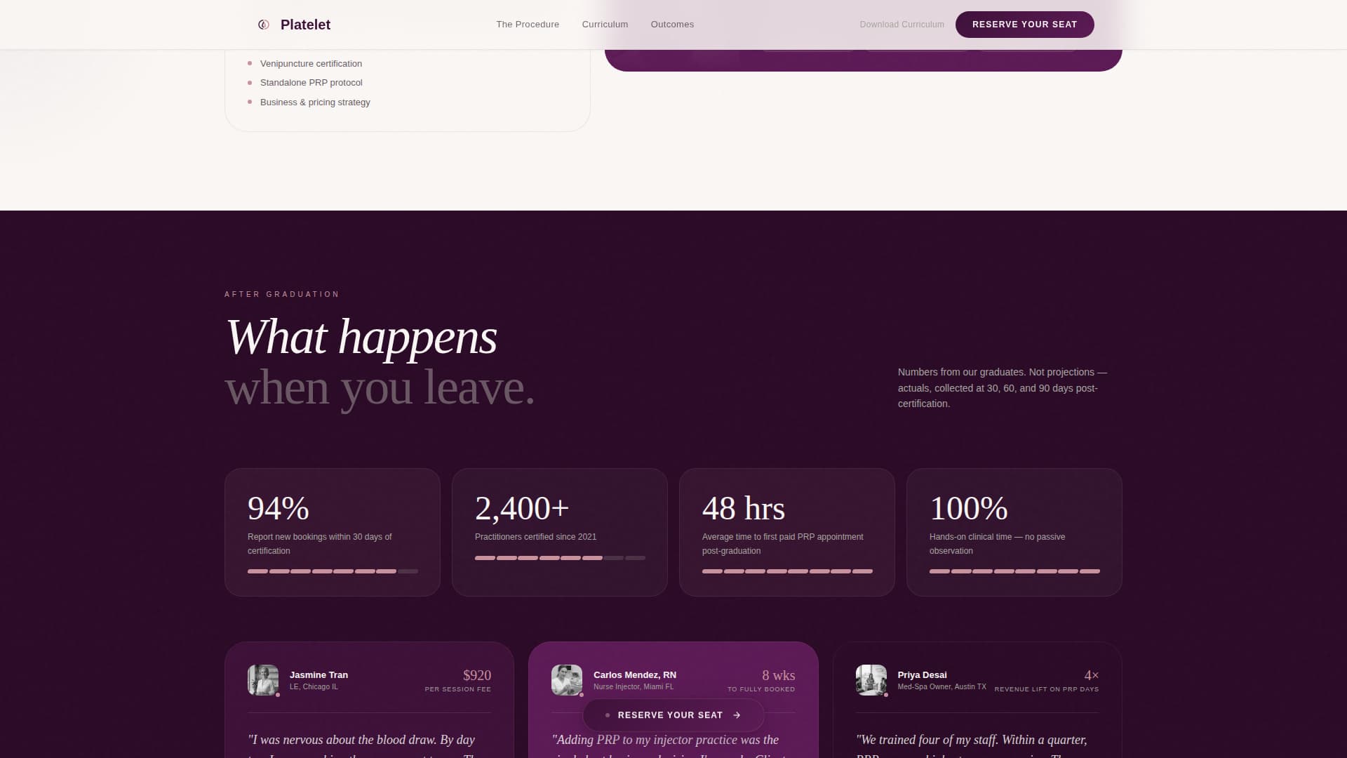 Platelet - Luxe PRP Landing Page Template