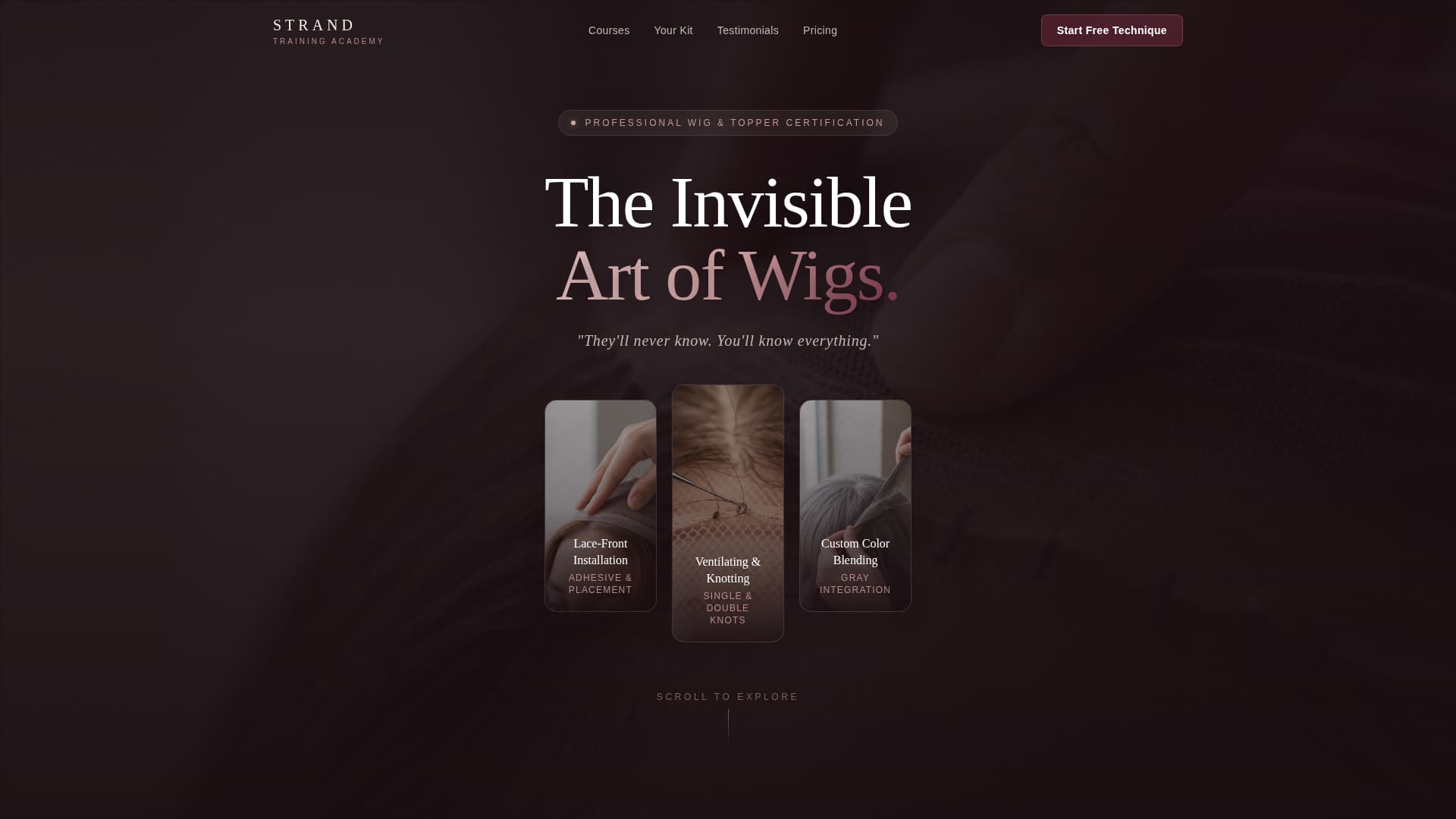 Strand - Invisible Art Stylist Landing Page Template