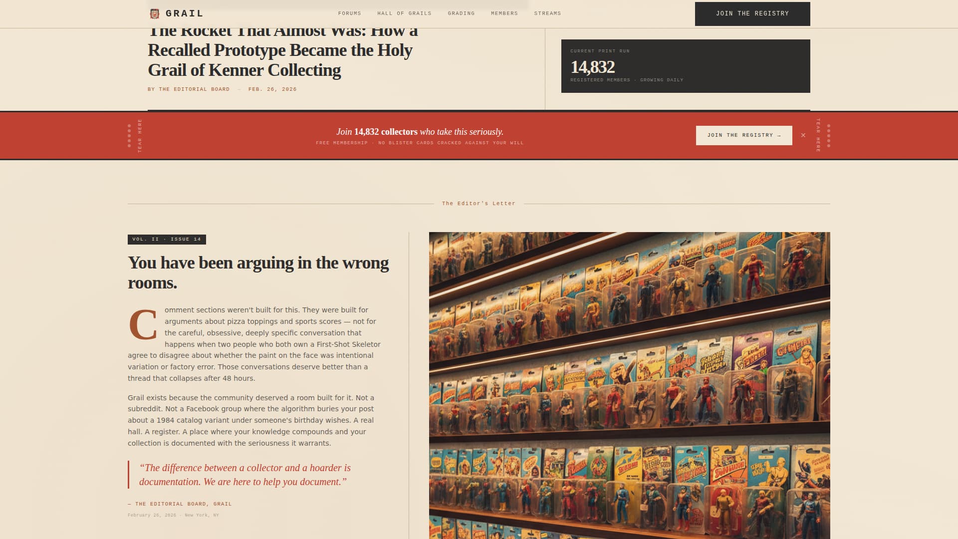 Grail - Editorial Collector Landing Page Template