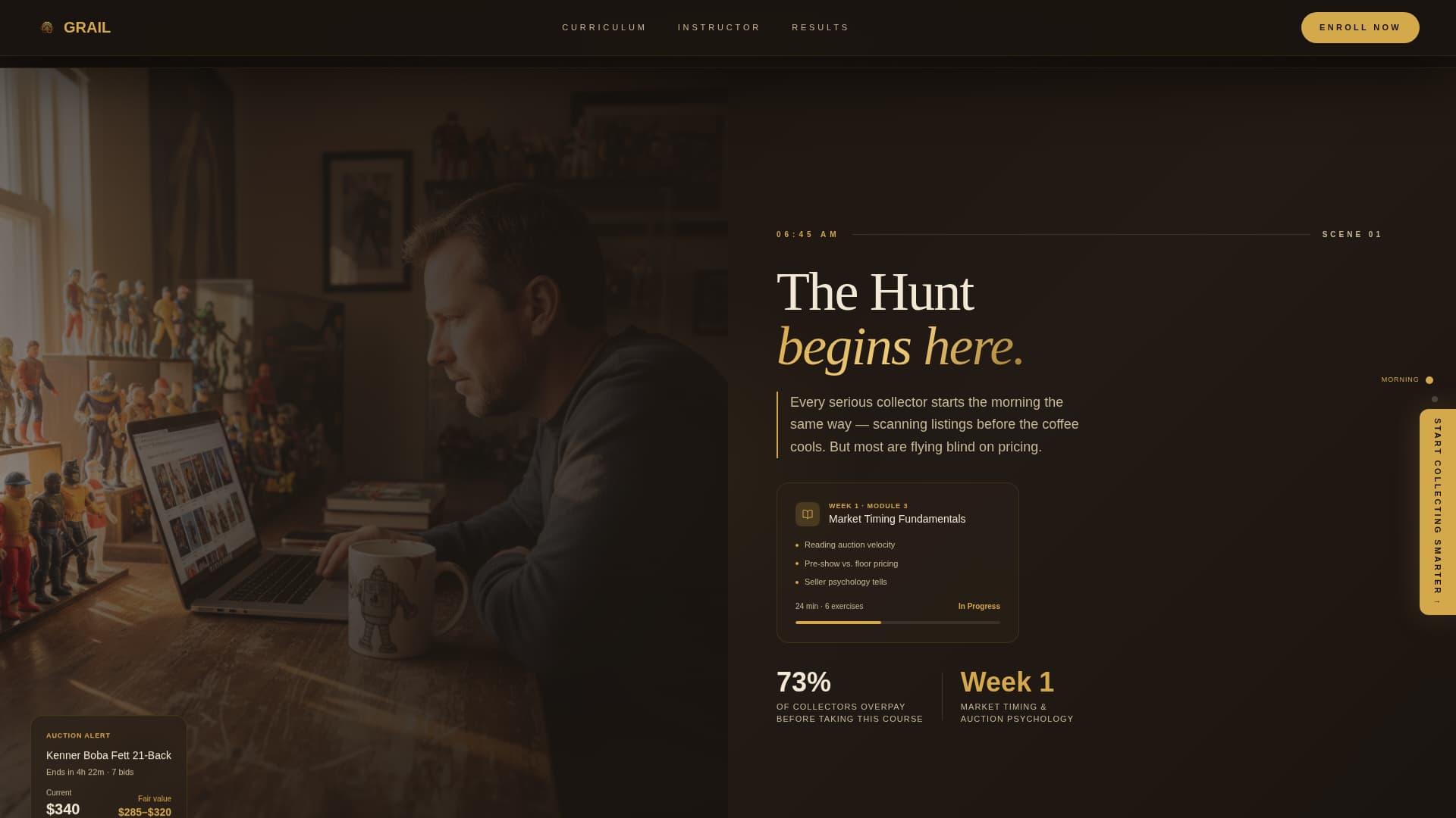 Grail - Cinematic Collector Landing Page Template