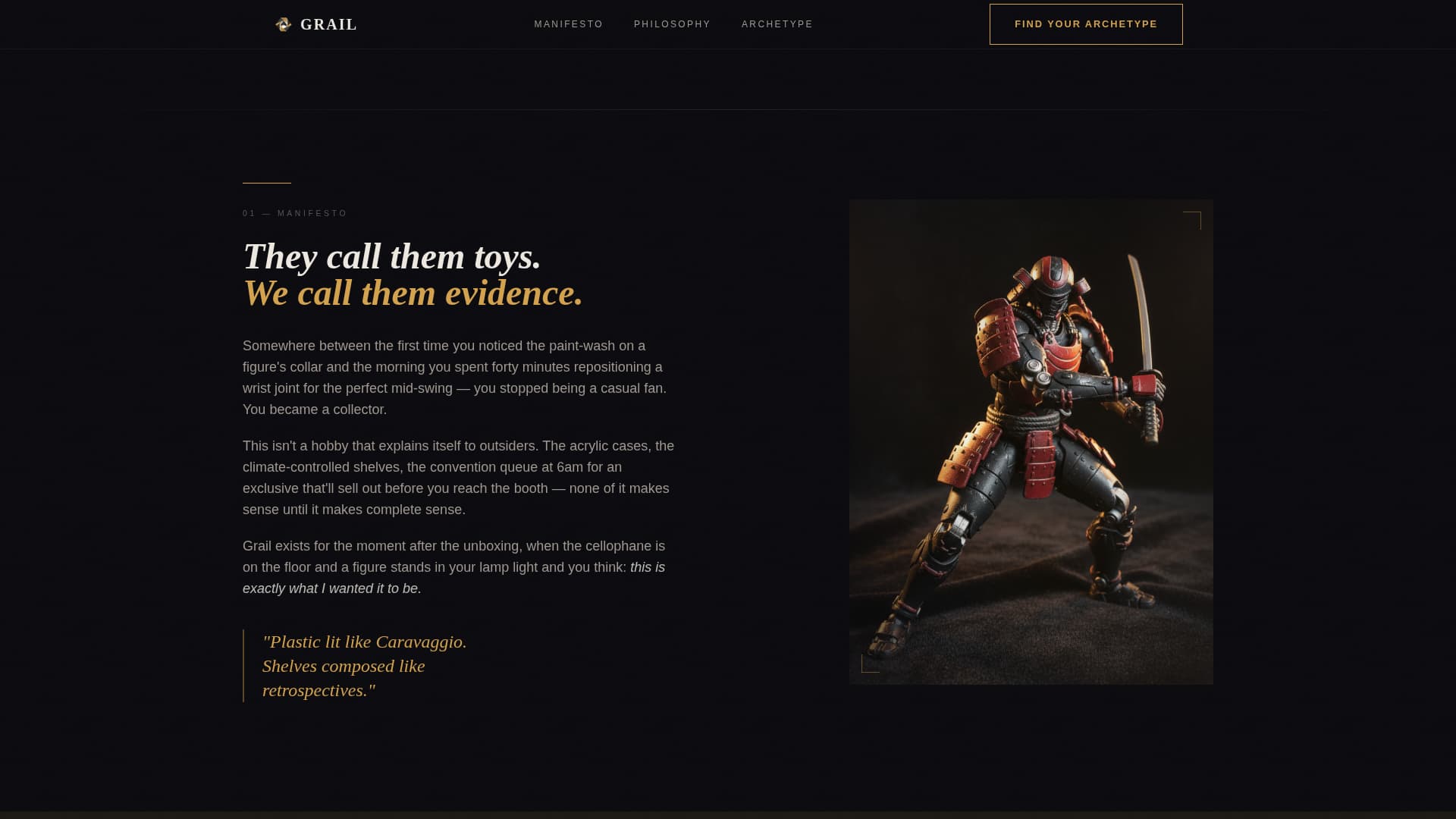 Grail — Obsessive Collector Marketplace Landing Page Template