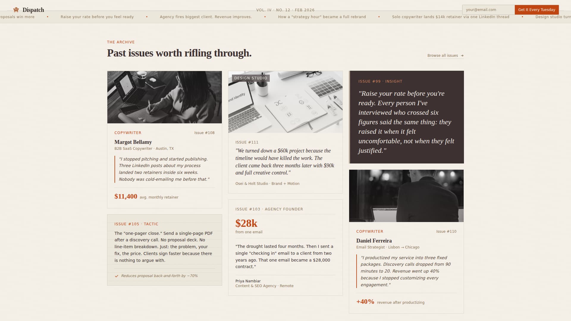 Agency & Freelance Newsletter Blog Website Template