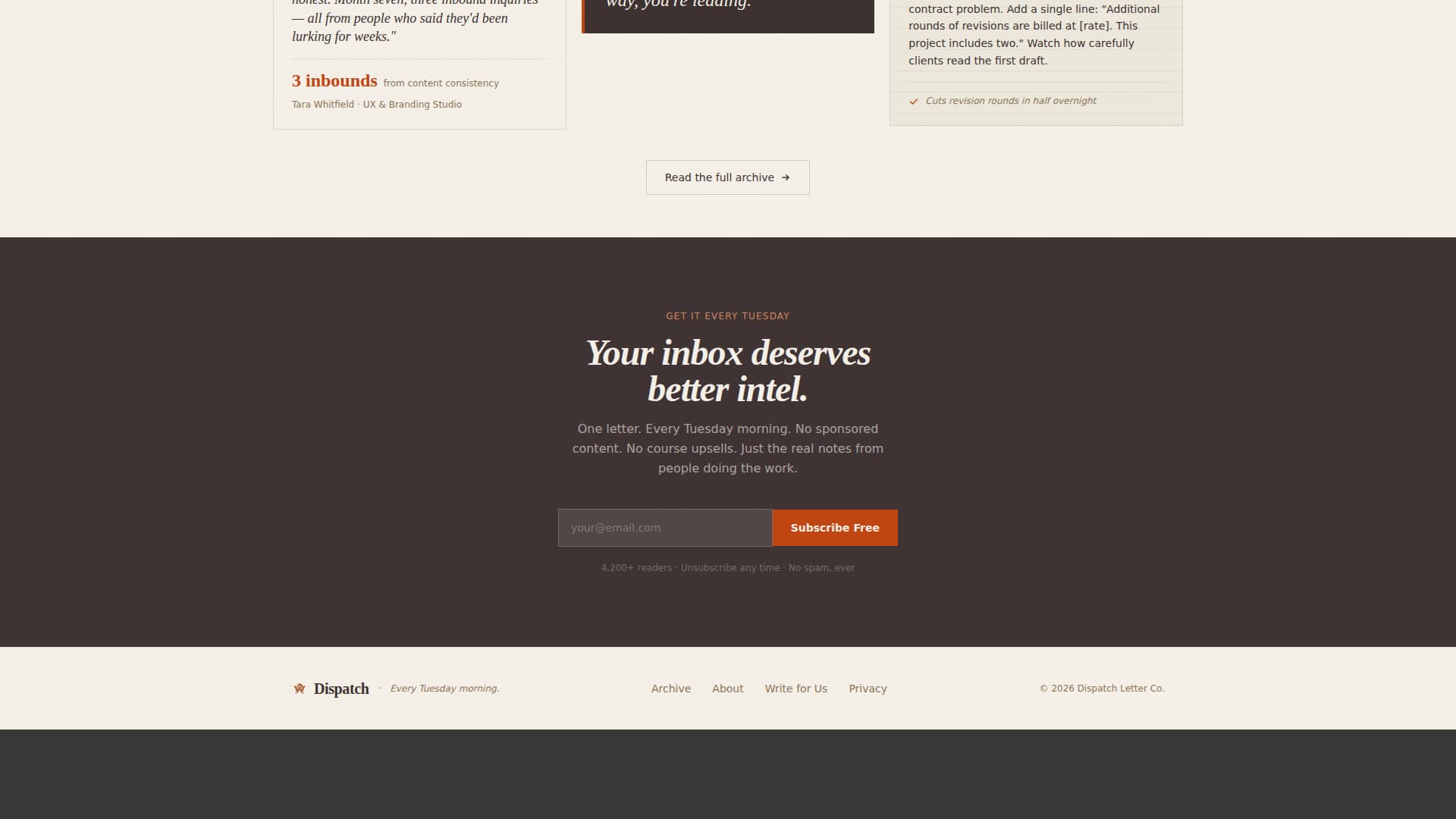 Agency & Freelance Newsletter Blog Website Template