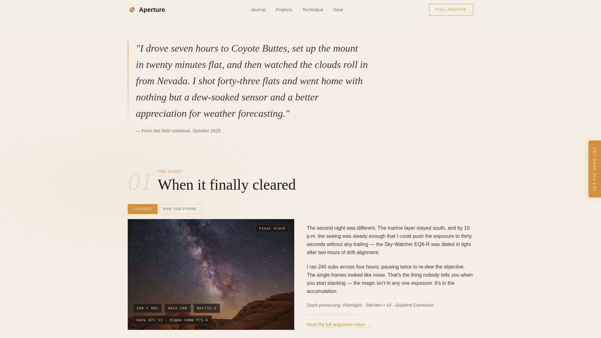 Aperture - Captivating Astrophotography Landing Page Template