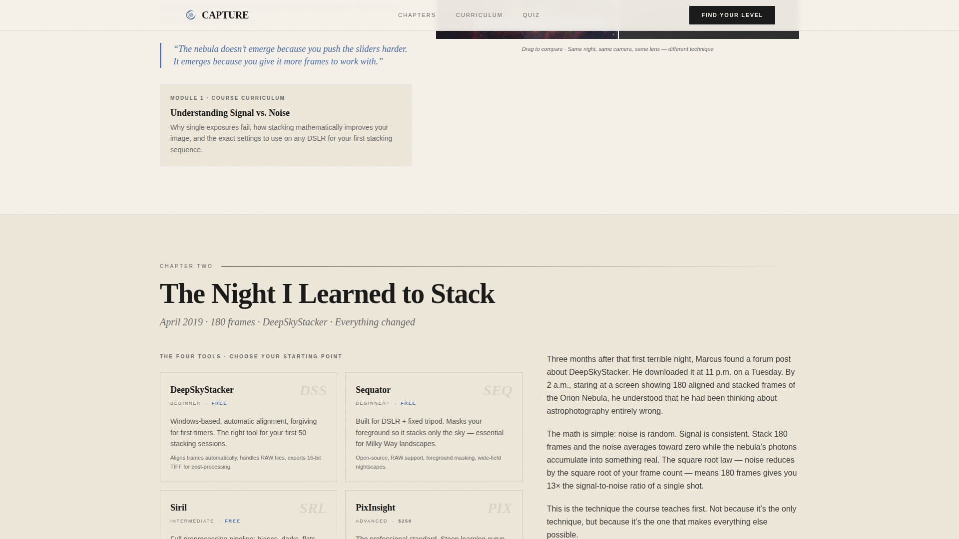 Capture - Editorial Astrophotography Landing Page Template