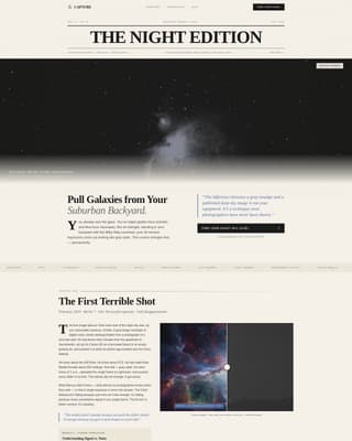 Capture - Editorial Astrophotography Landing Page Template