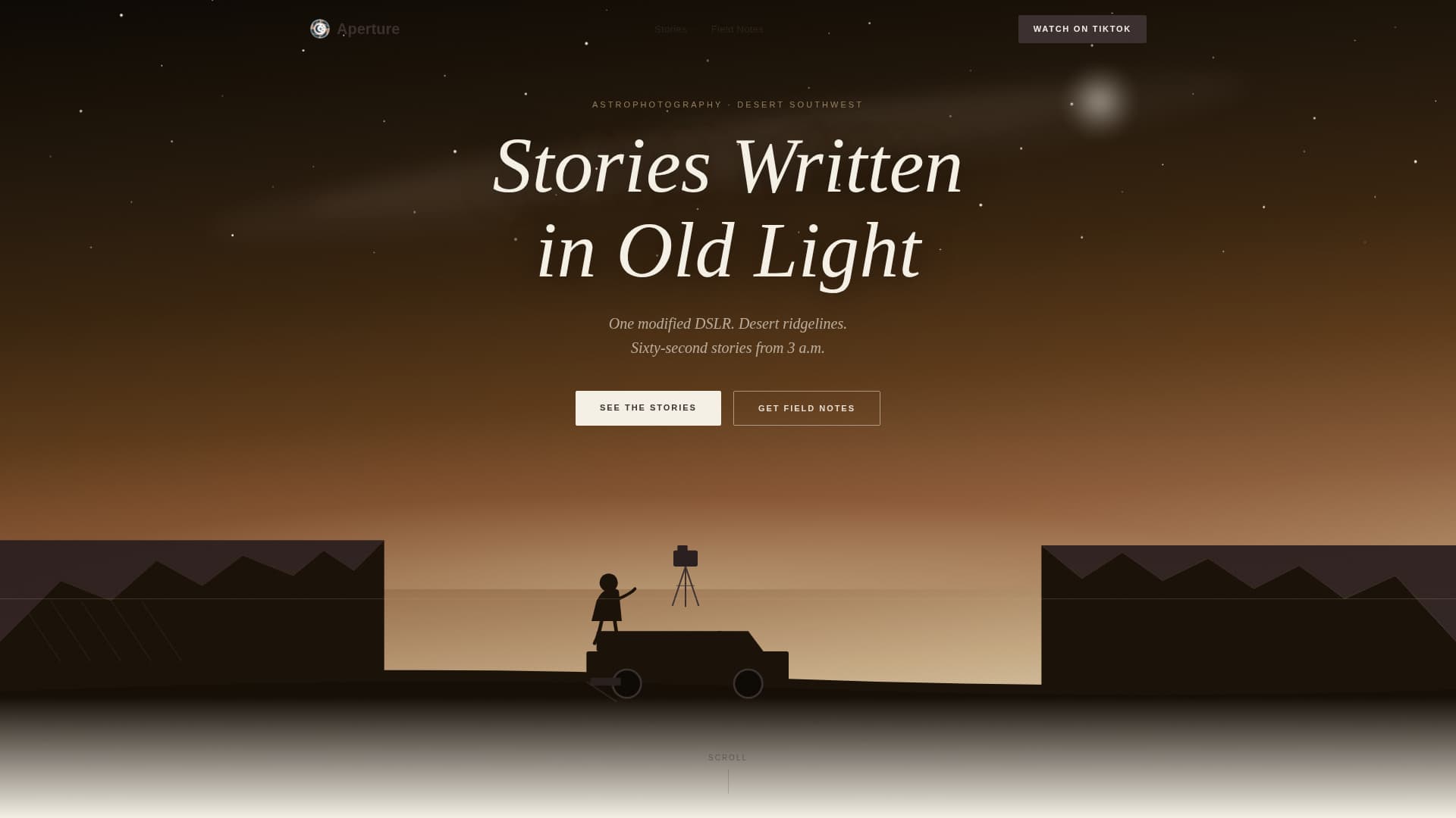 Aperture — Stunning Space Photography Landing Page Template