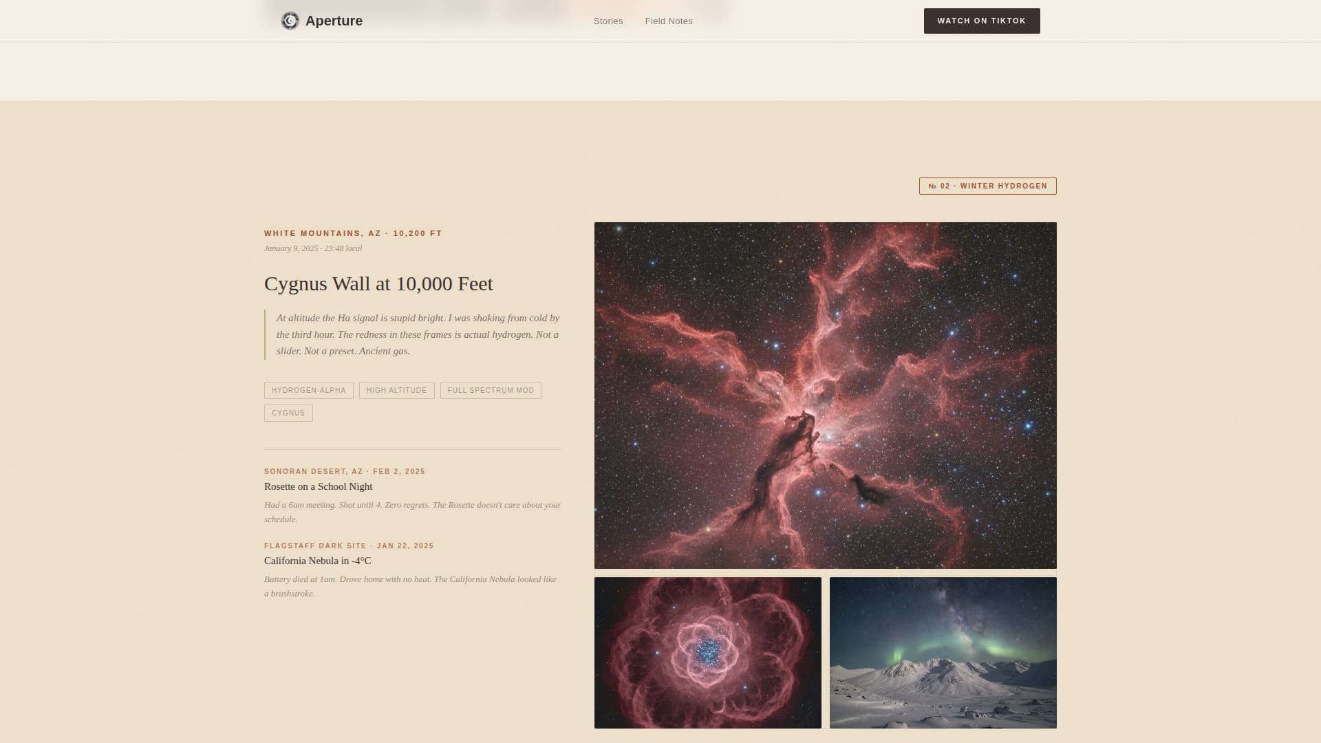Aperture — Stunning Space Photography Landing Page Template