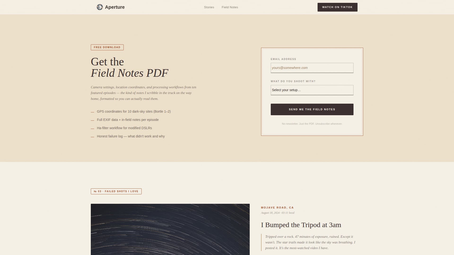 Aperture — Stunning Space Photography Landing Page Template