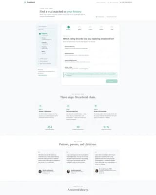 Specialist Eating Disorder Care Appointment Booking Website Template