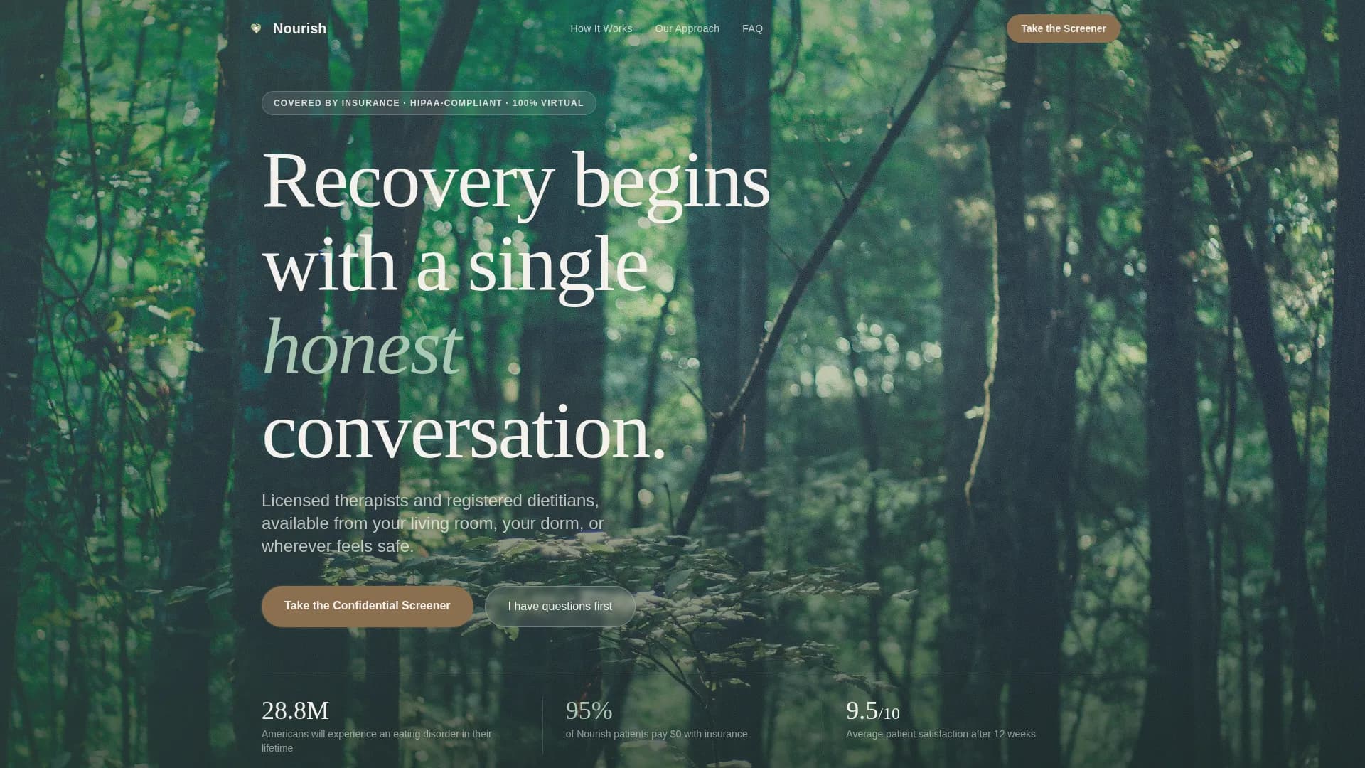 Eating Disorder Care FAQ & Common Questions Website Template