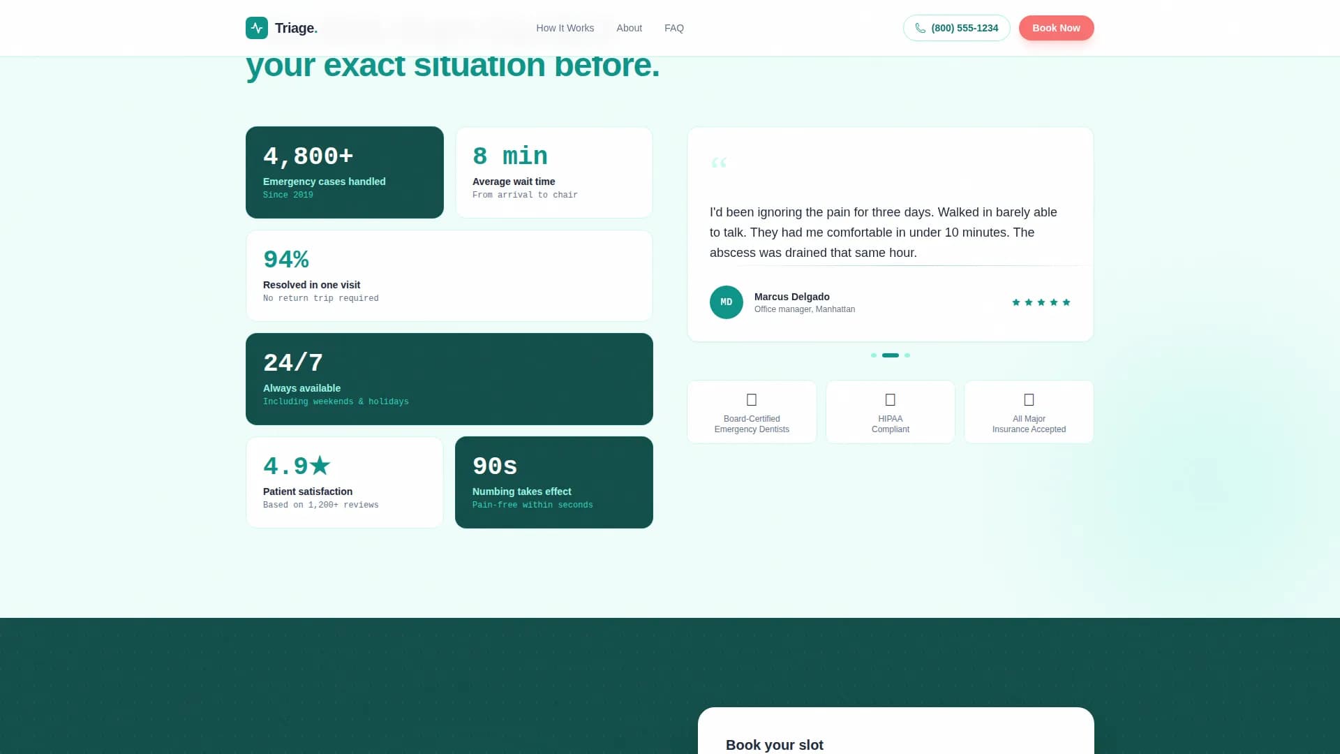 Local Emergency Dentist Appointment Booking Website Template