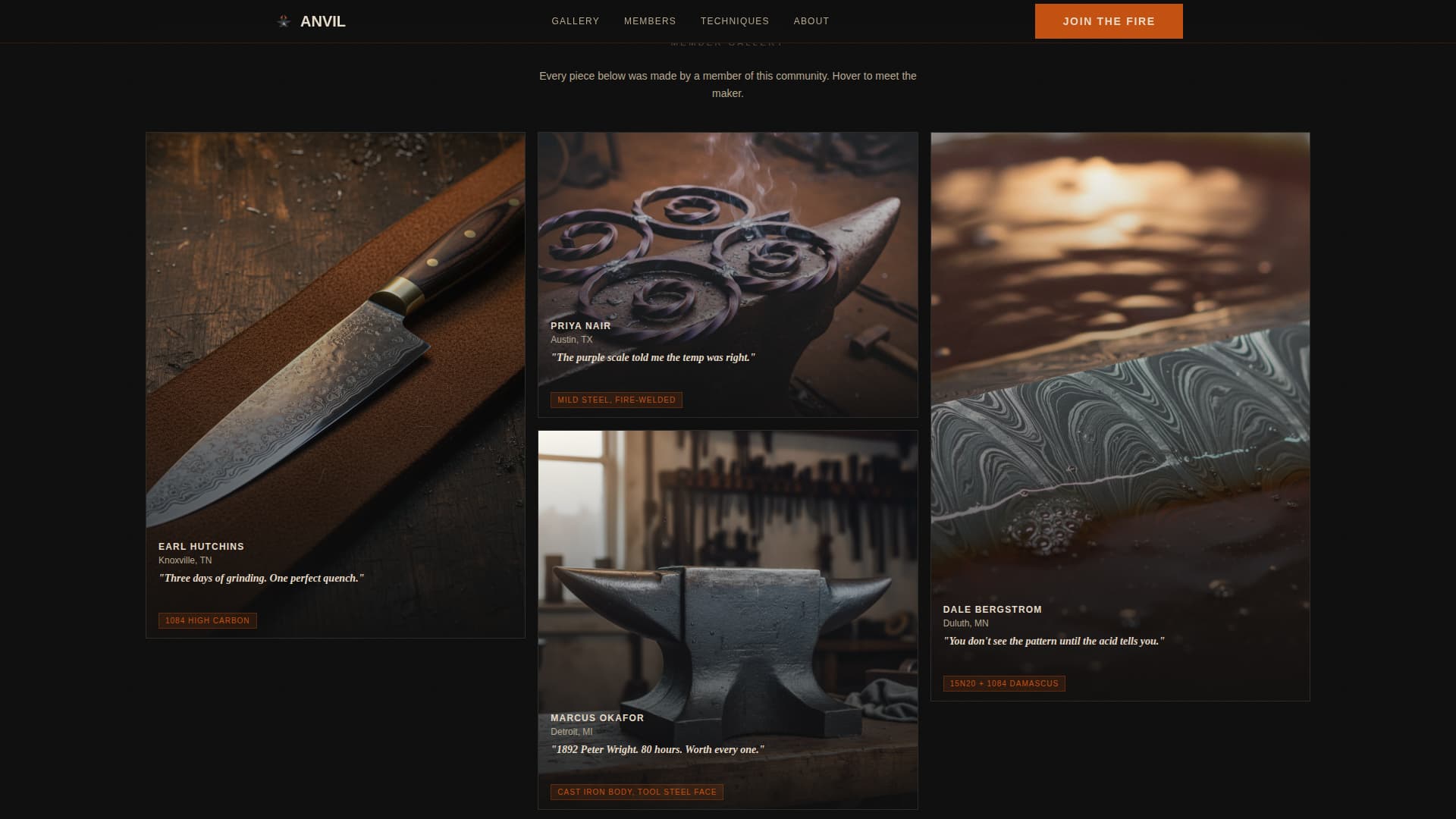 Anvil — Premium Metalcraft Forge Landing Page Template