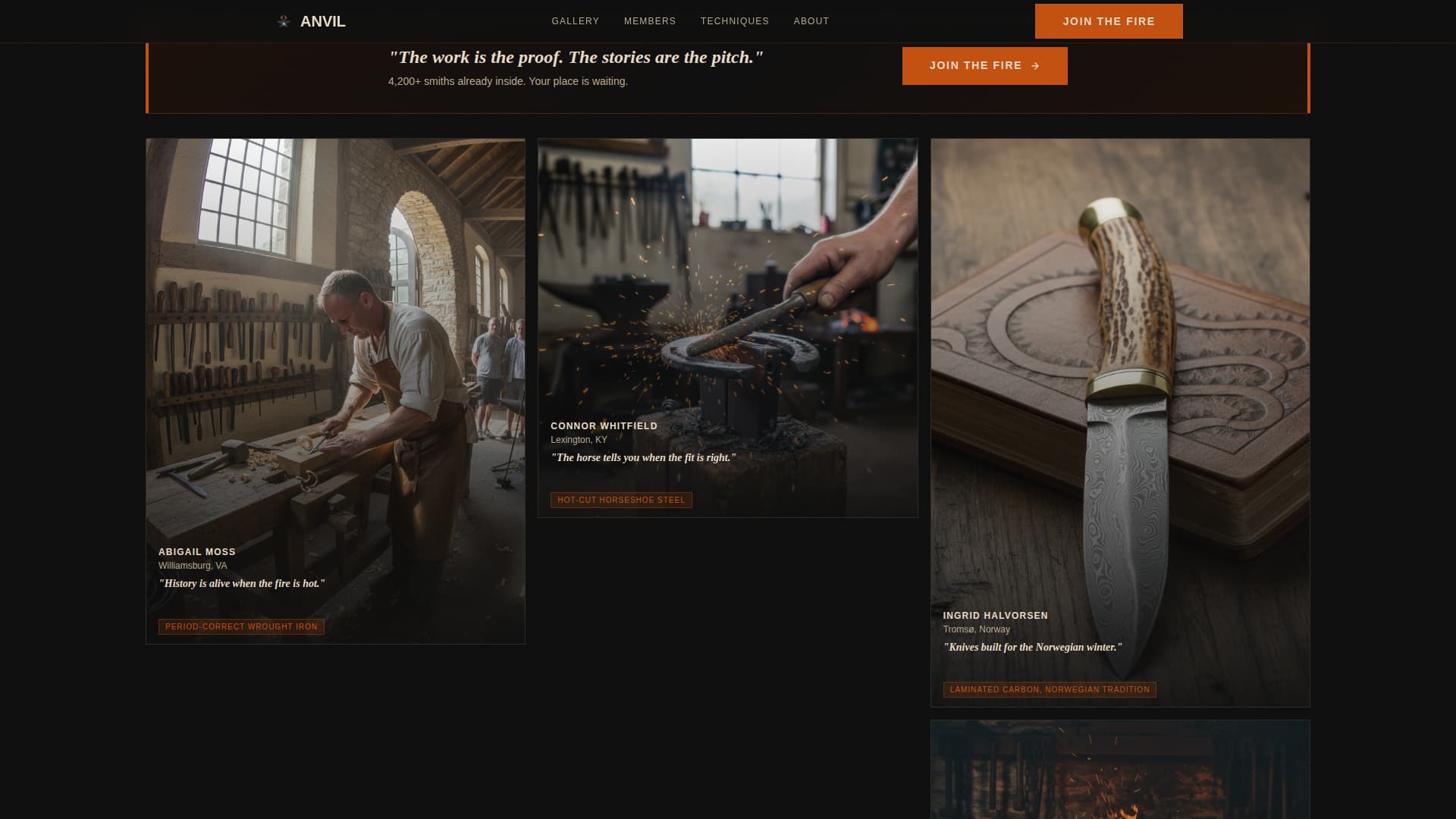 Anvil — Premium Metalcraft Forge Landing Page Template