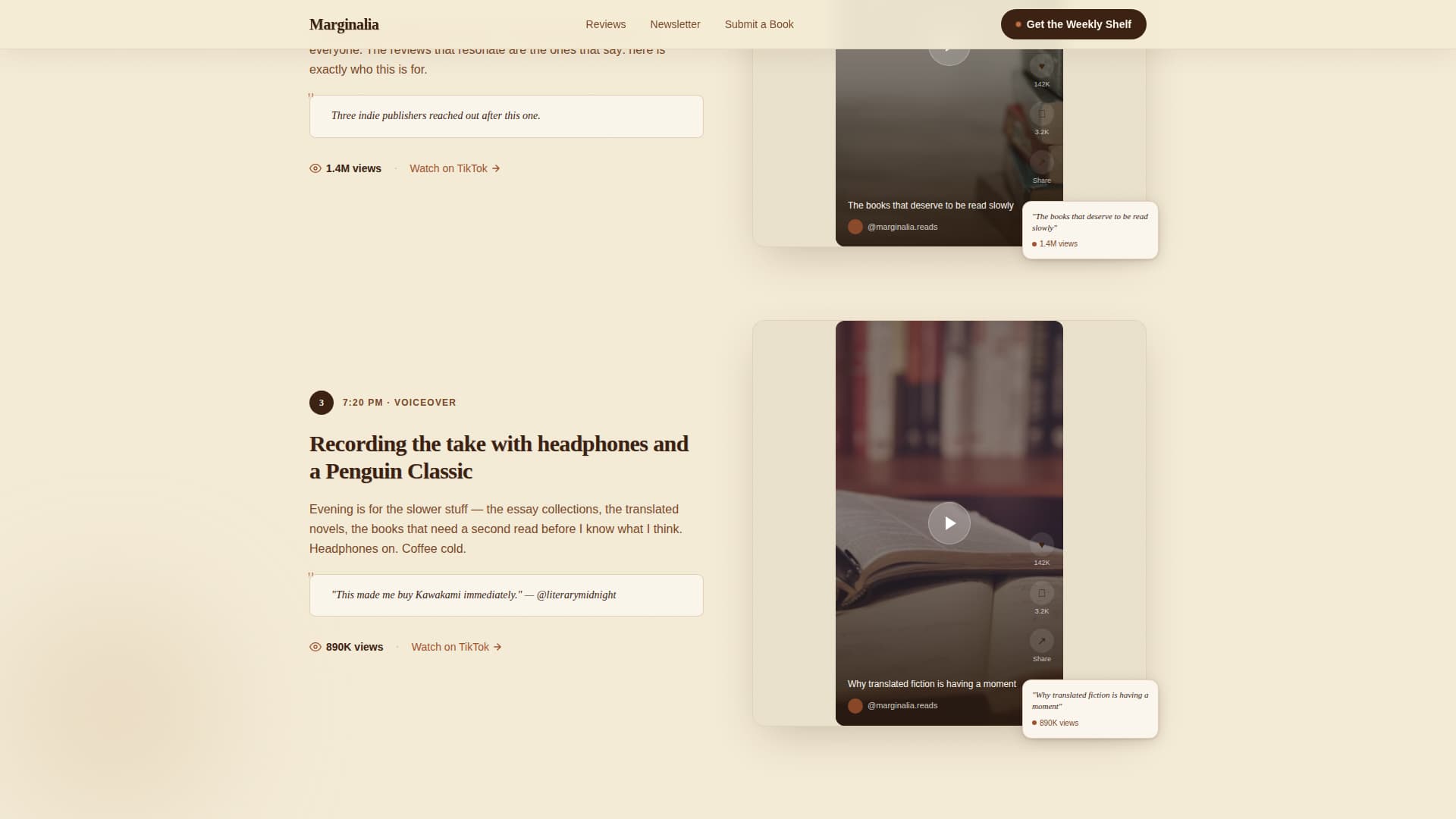 Marginalia — Expert Book Club Community Landing Page Template