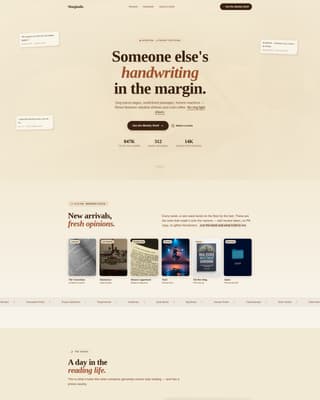 Marginalia — Expert Book Club Community Landing Page Template