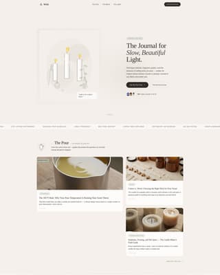 Wick — Premium Soy Candle Crafting Landing Page Template