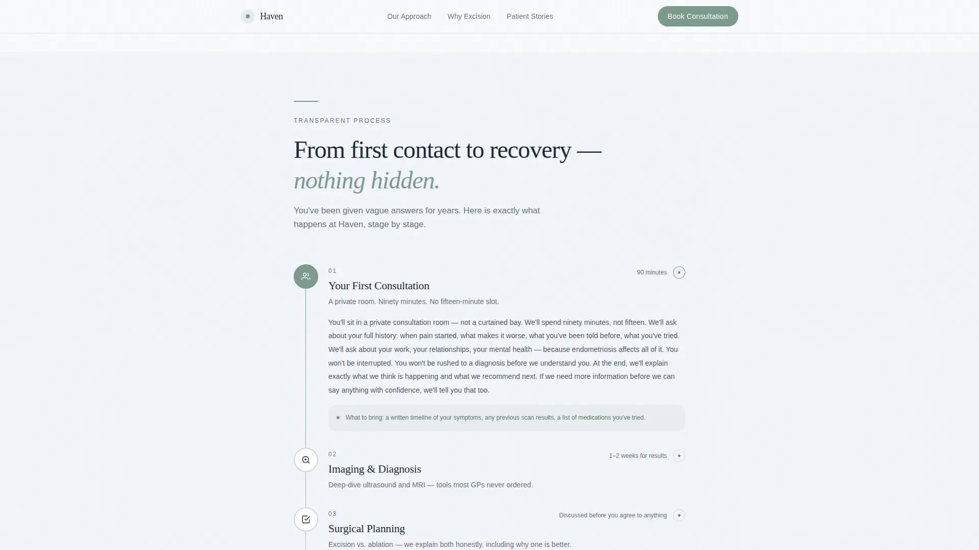 Endometriosis Care Specialist Booking Website Template