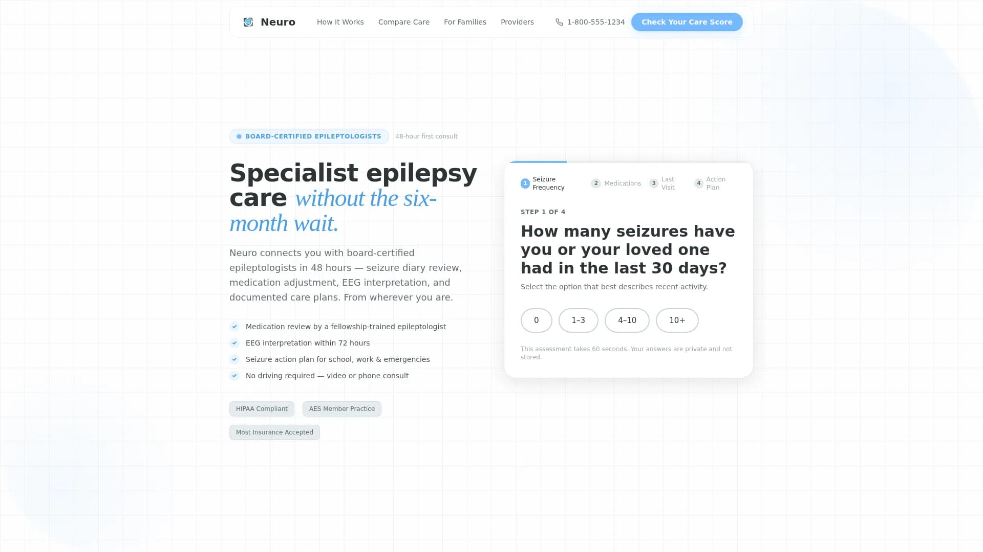 Epilepsy Care Booking Website Template