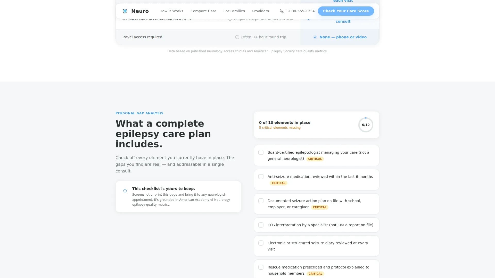Epilepsy Care Booking Website Template