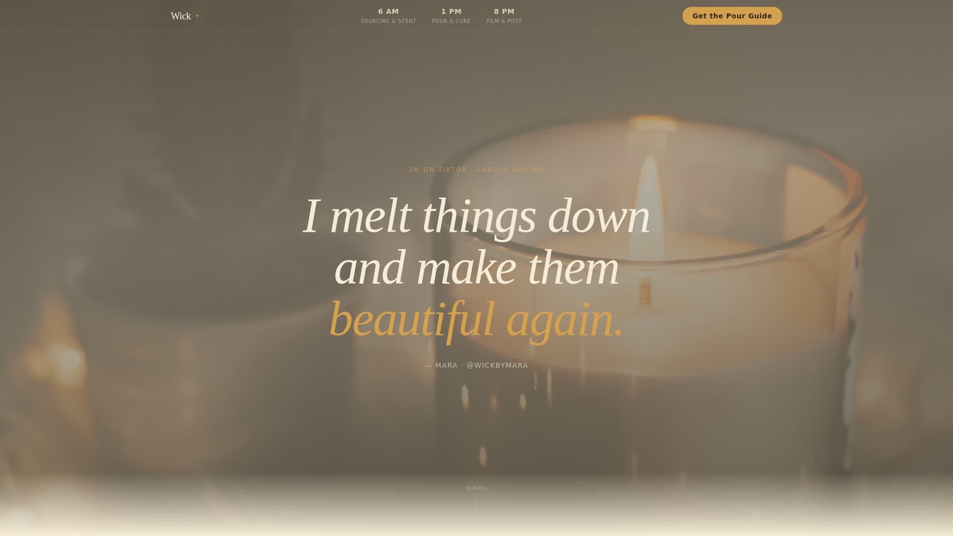 Wick — Expert Wax Artistry Landing Page Template