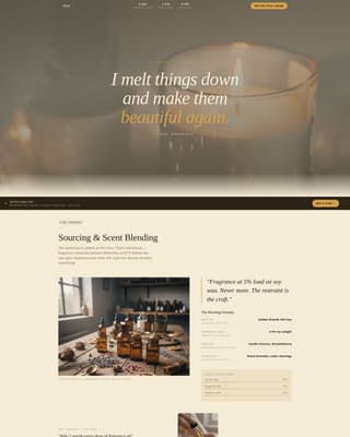 Wick — Expert Wax Artistry Landing Page Template